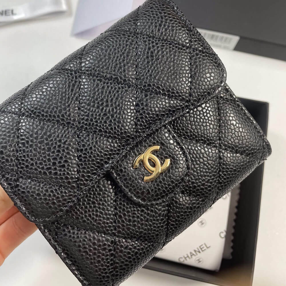 Ch*el flap compact wallet