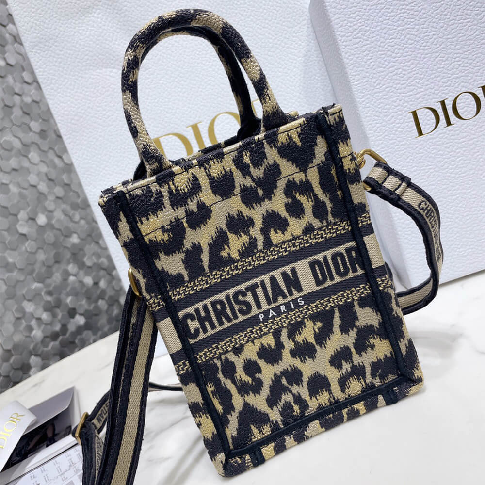 mini D*or book tote phone bag