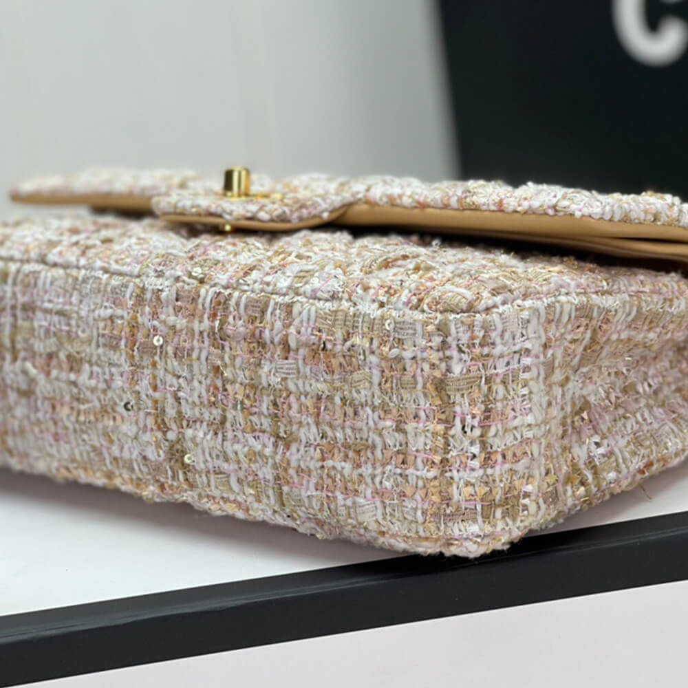 Ch*el tweed medium classic flap bag