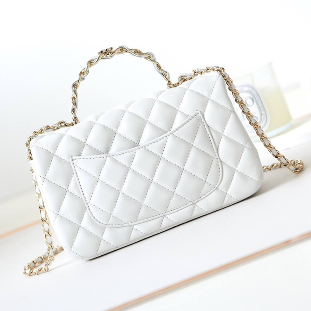 Ch*el mini flap with top handle