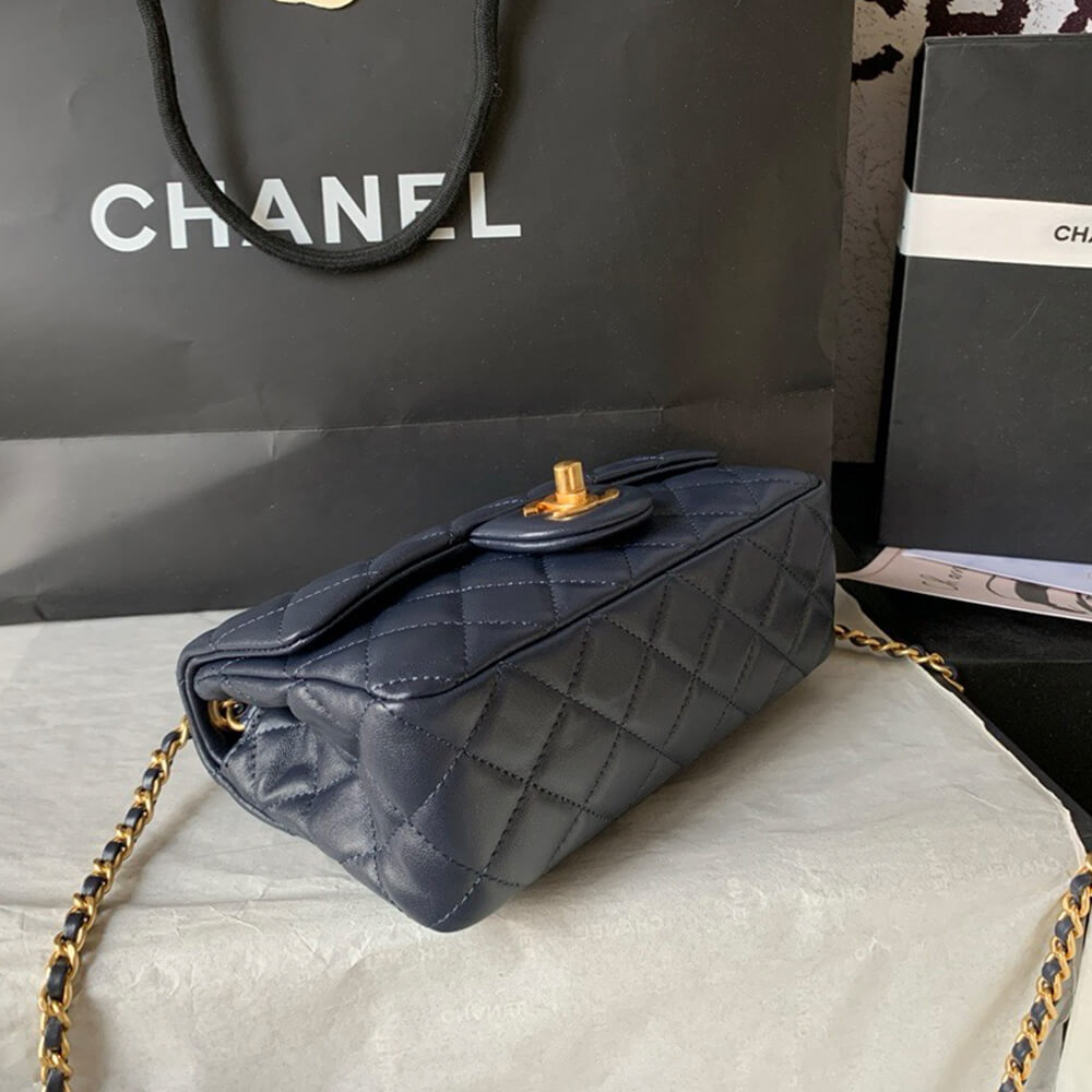 Ch*el pearl crush mini rectangular flap