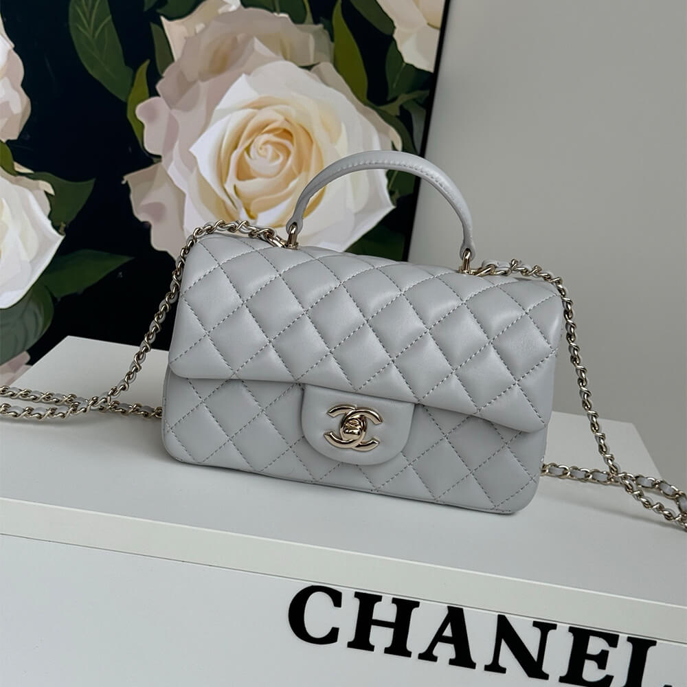 Ch*el mini classic handbag with top handle