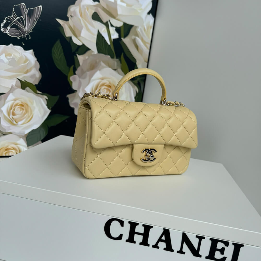 Ch*el mini classic handbag with top handle