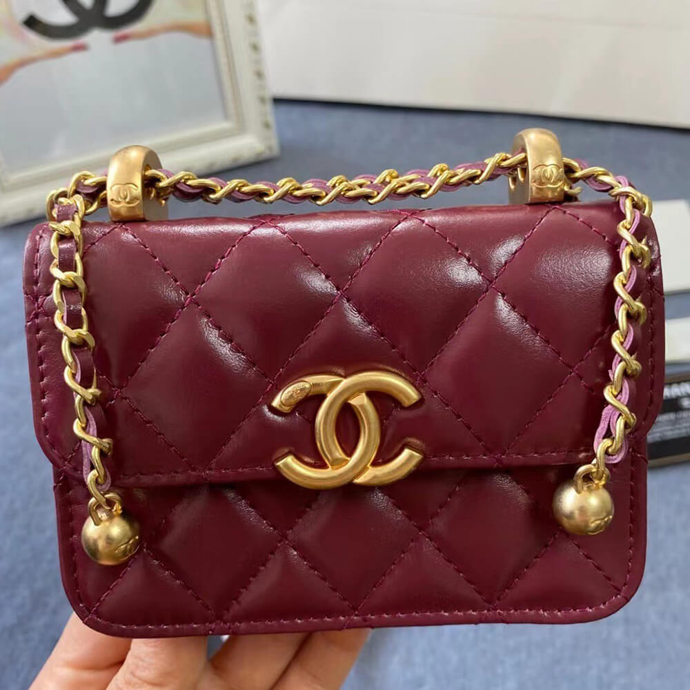 Ch*el mini clutch with chain(high-end grade)